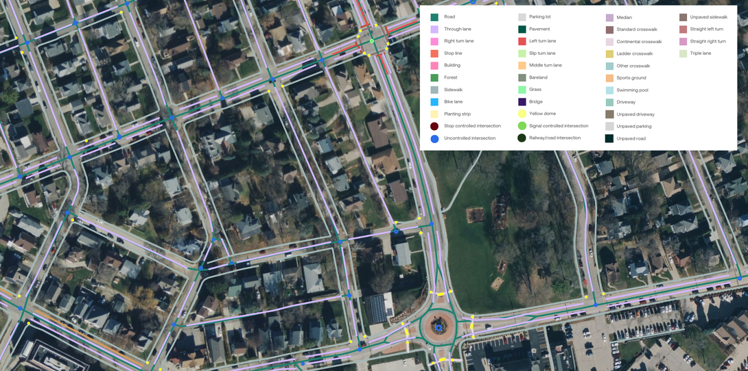 Advanced transportation feature geospatial data