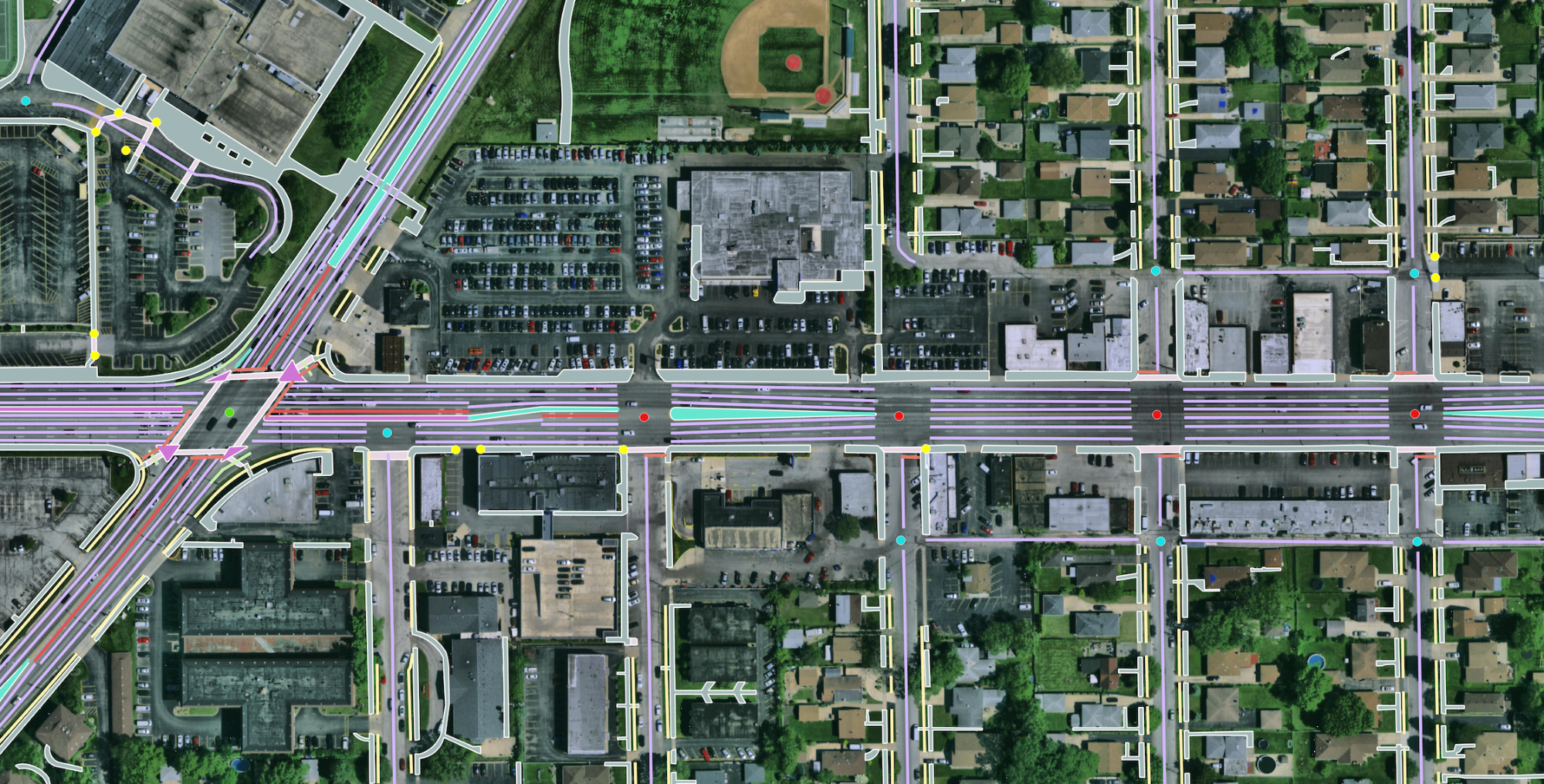 Advanced transportation map of Chicago