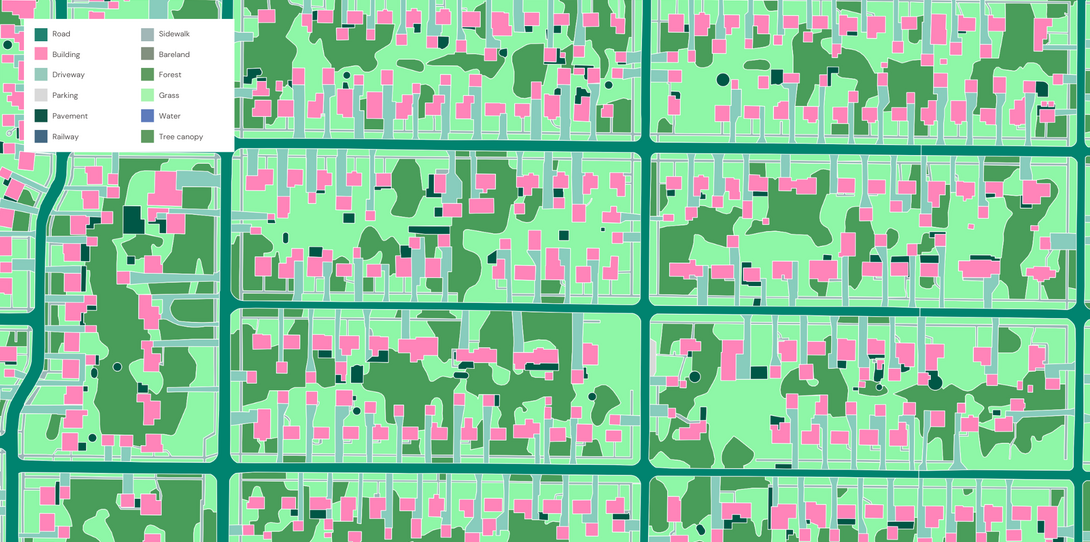 A sample of land cover data extracted by Ecopia AI for SEMCOG.