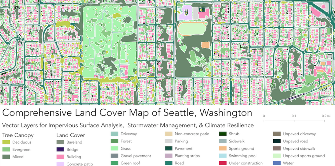 Comprehensive land cover map of Seattle