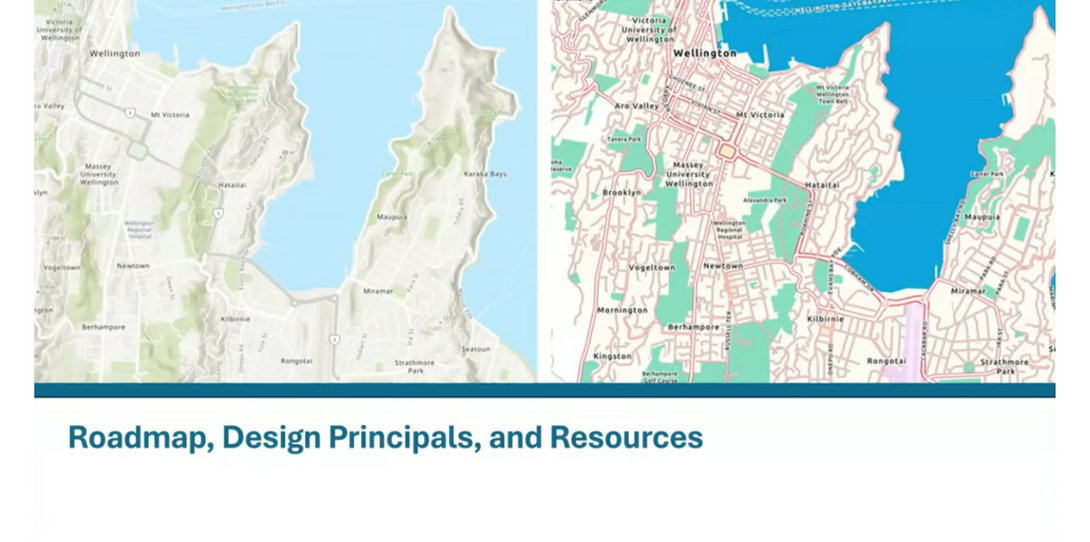 Esther demonstrates the impact of accessibility with two maps of the same area. The map on the left is inaccessible to many, while the map on the right was designed with visual impairments in mind.