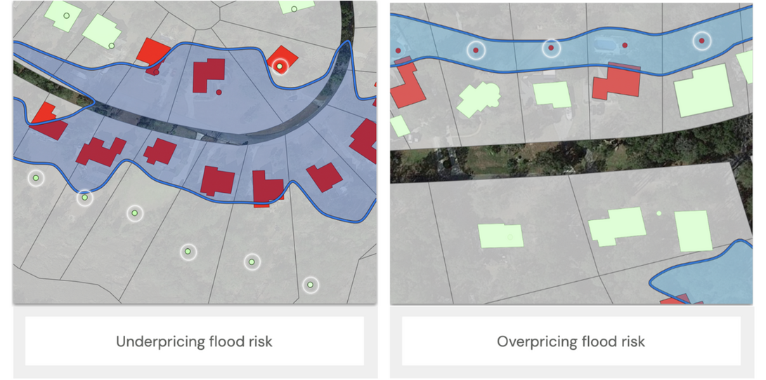 A real-world scenario illustrating underpricing and overpricing risk from an inaccurate geocoder in Richmond Hill, Georgia. Both of these scenarios expose carriers to risk.