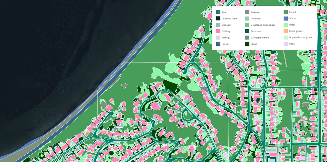 A sample of land cover data extracted by Ecopia for the State of Washington.