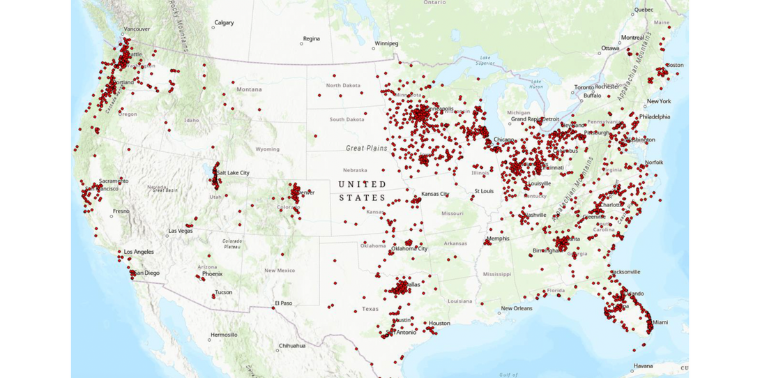 Map of municipalities with stormwater utility fees