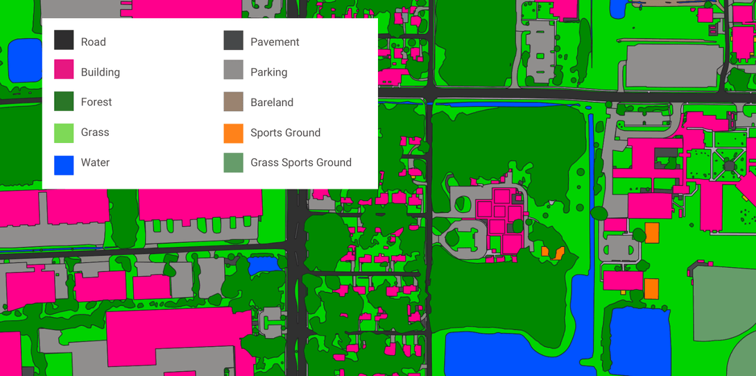 A sample of land cover features provided to the City of Jacksonville by Ecopia for stormwater mapping