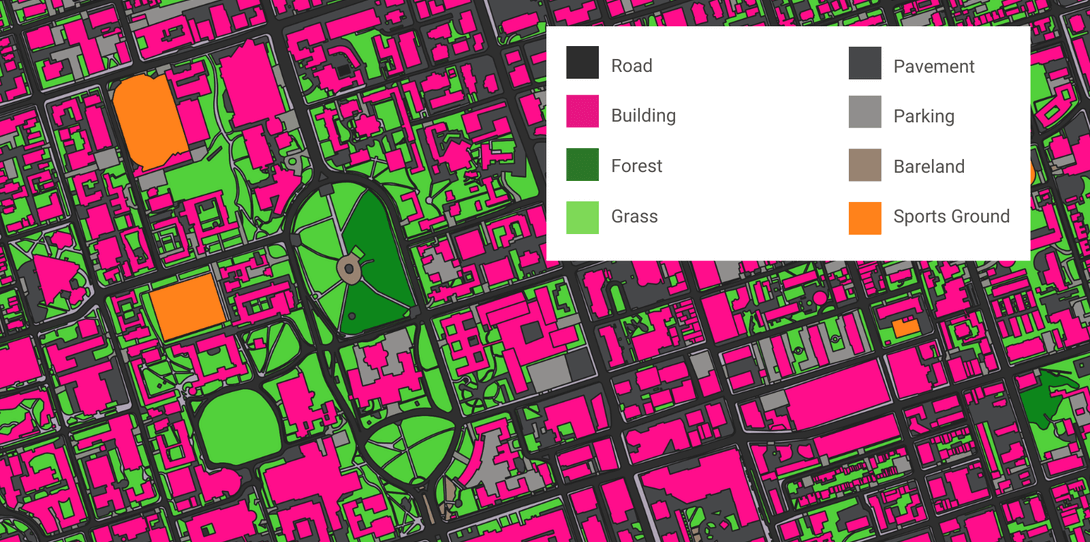 A sample of detailed land cover data, including both pervious and impervious surfaces; Toronto, Ontario