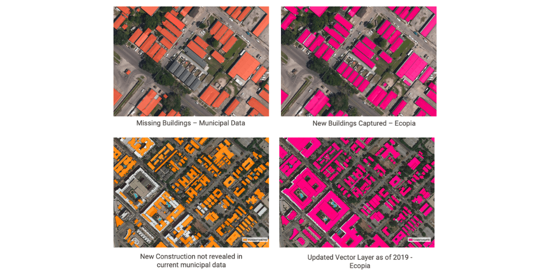 Change detection maps for municipal GIS