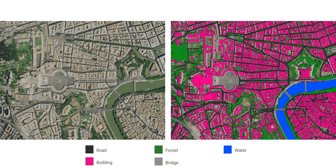 Side by side maps of Vatican City