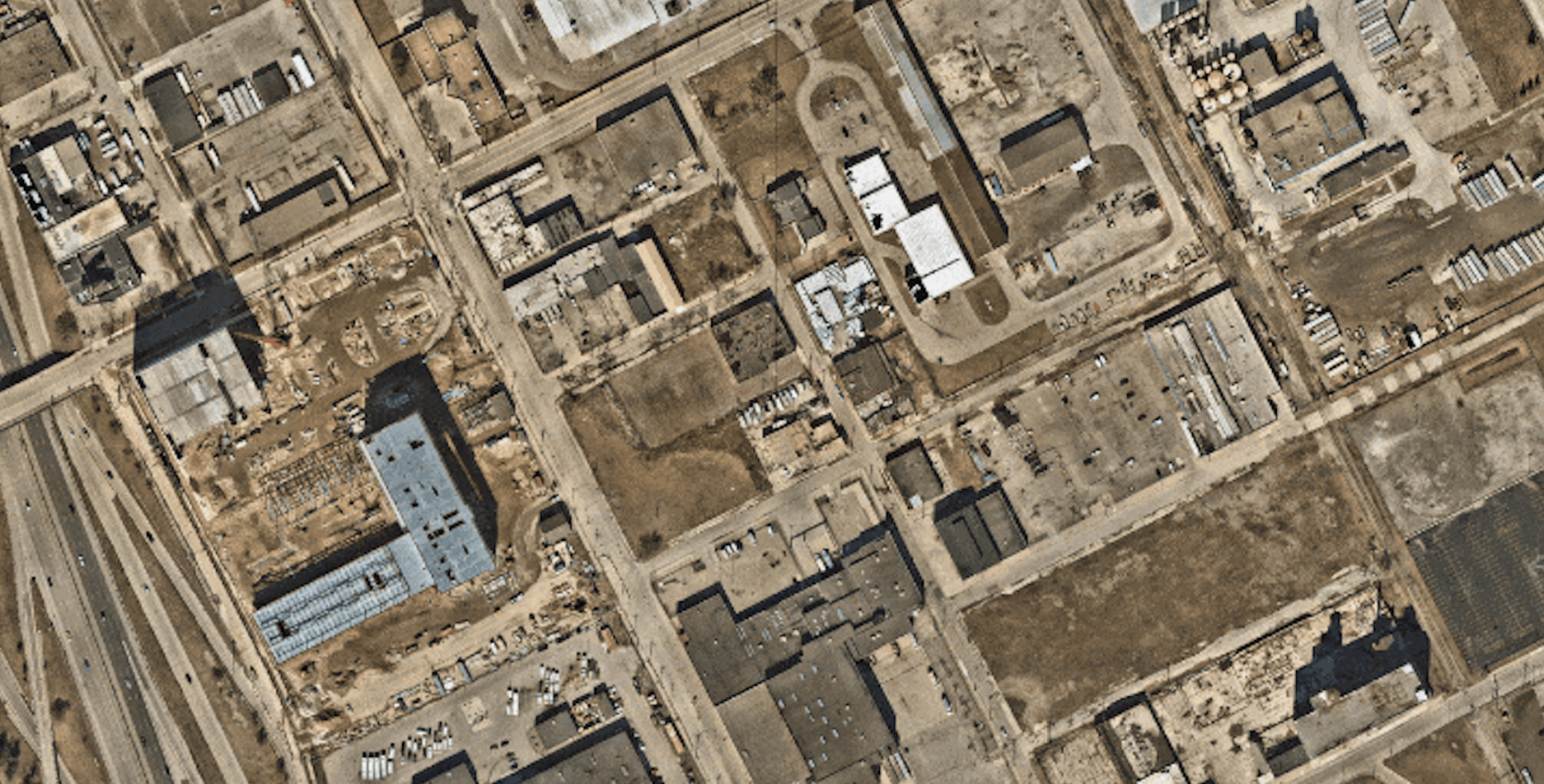 Aerial imagery of Detroit