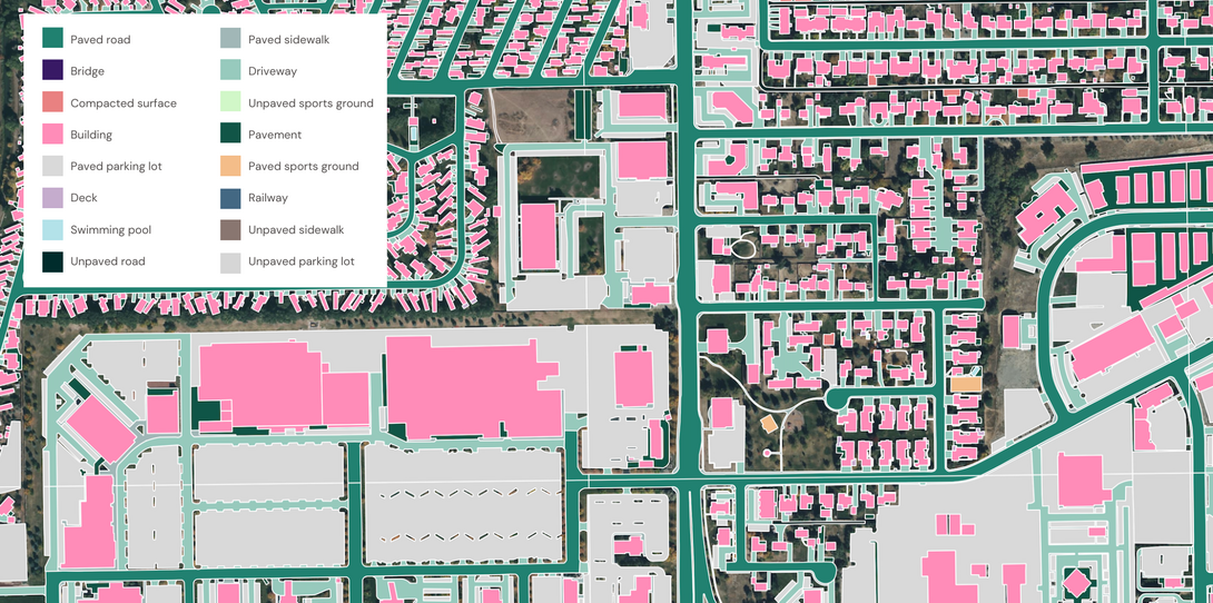 Impervious surface map for municipal stormwater management