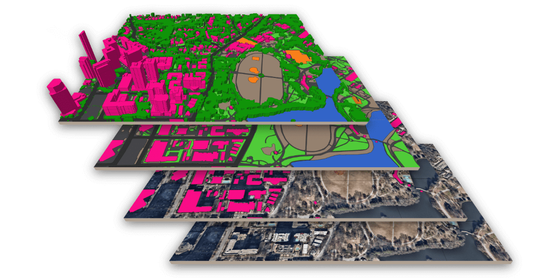 Ecopia leverages artificial intelligence to ingest high-resolution geospatial imagery and digitize features into a 3D digital twin of the world