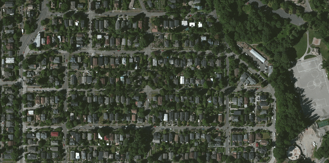 A sample of land cover data extracted by Ecopia for the City of Seattle